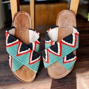 ILANO x DAVA (Ndavaa) Hand-Loomed Jing Slide Sandals Size 6